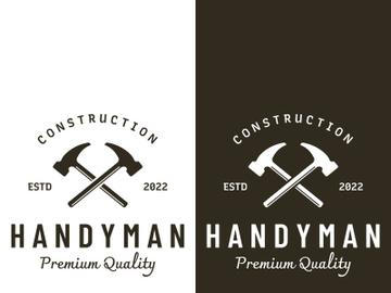 Vintage retro crossed hammers logo. preview picture