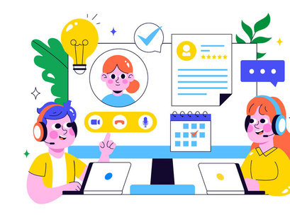 10 Remote Job Interview Illustration