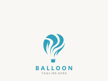 Air balloon logo creative design air transport symbol template simple illustration
