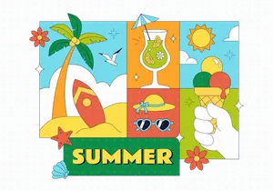 10 Summer Vacation Illustration