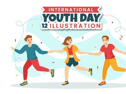 12 Happy International Youth Day Illustration