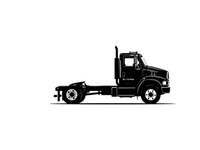 Silhouette of a semi truck without trailer
