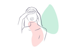 Line art portrait woman, Flower face one line vector illustration