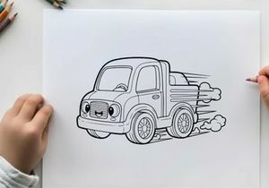 Vintage truck smoking vector illustration flat design