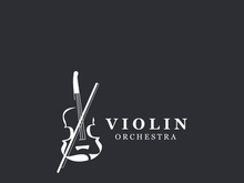 Violin instrument, vintage violin orchestra music design template