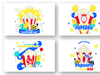 11 National Popcorn Day Illustration