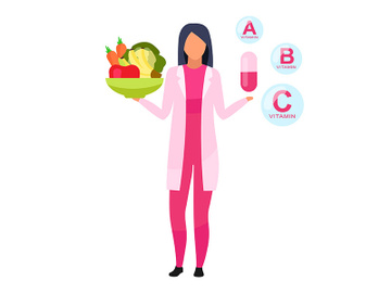 Natural versus synthetic vitamins flat vector illustration preview picture