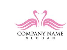 Swan Bird Love Symbol Logo Vector