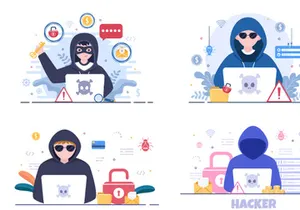 13 Hacker Vector Illustration