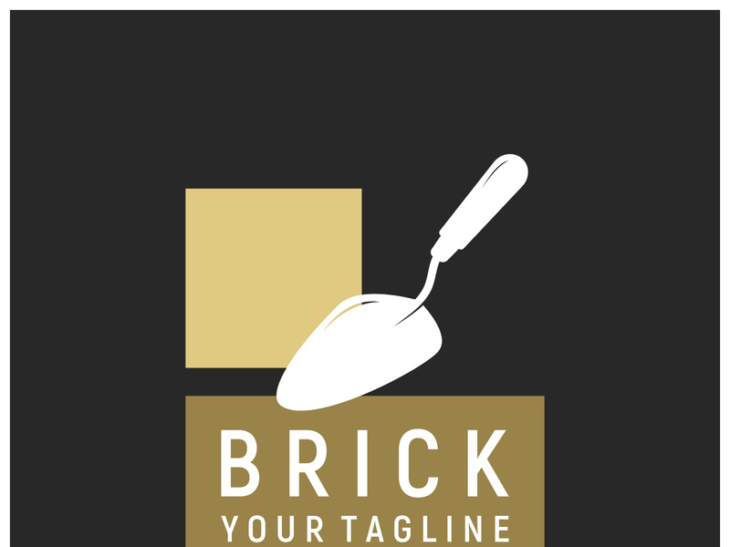 creative brick logo designs for buildings, architectural buildings, civil engineering, building materials shops