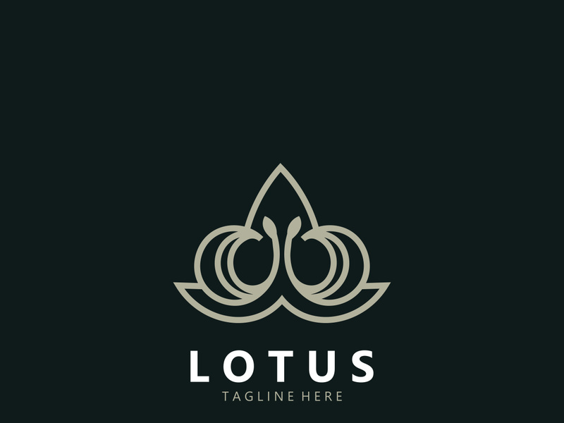 Lotus flower minimalist design, elegance Lotus flower logo template