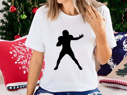 American football player in motion silhouette