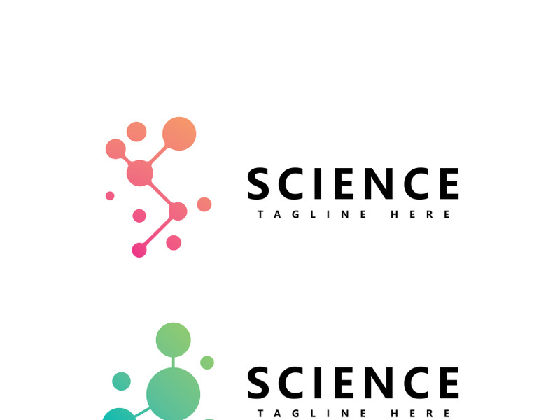 Molecule logo icon template for  science brand identity.