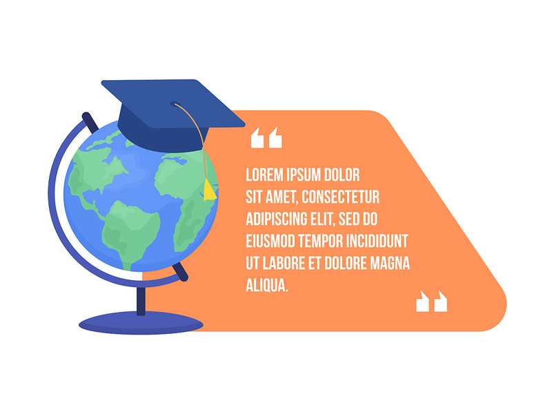 International education quote textbox with flat object