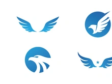 Eagle wing logo template. Vector illustration.