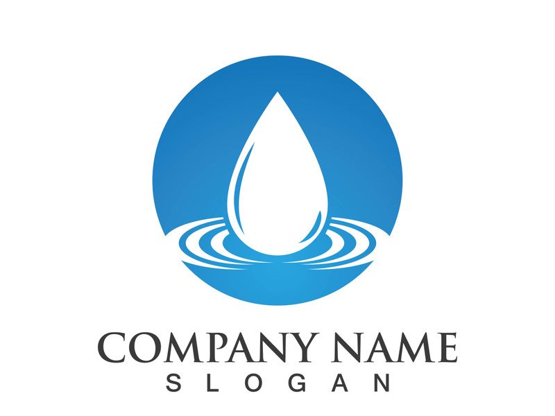 Blue water drop vector logo icon illustration images