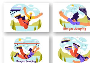 9 Bungee Jumping Sport Illustration