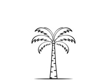 Summer palm tree logo design.