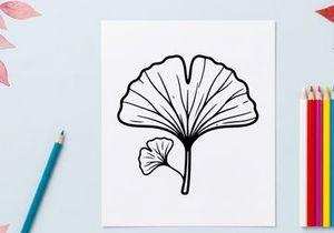 Ilustração elegante de folha de ginkgo para design botânico. Desenho botânico artístico para projetos temáticos de natureza.