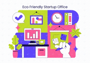 10 Eco Friendly Startup Office Illustration