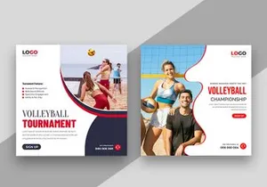 Volleyball Tournament Social Media Post