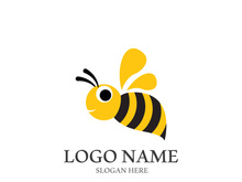Bee logo vector icon illustration design