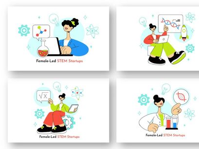 10 Female Led STEM Startups Illustration