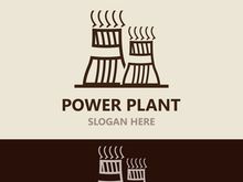 Power plant vector icon. Nuclear cooling Factory sign. Industry symbol. Simple isolated logo