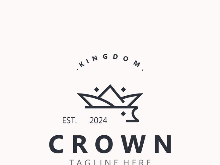 Crown logo simple design template. Vintage Crown Logo Royal King Queen concept symbol icon