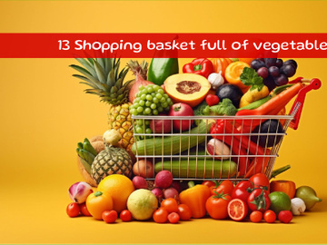 Shopping basket full of vegetables and fruits preview picture