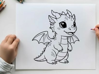 Cute baby dragon smiling vector illustration flat design
