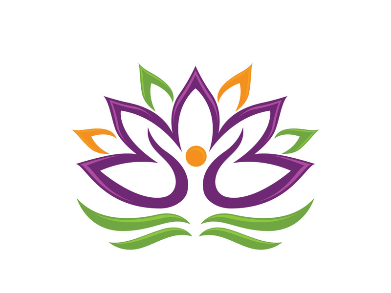 Lotus flowers design logo Template icon