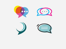 Bubble chat logo design template