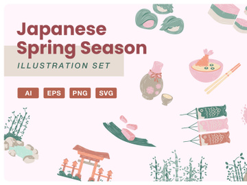 Japanese Spring Illustration Set preview picture