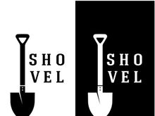 Shovel logo for agriculture, excavation,building, mining foundation. gardening vector set design with leaves