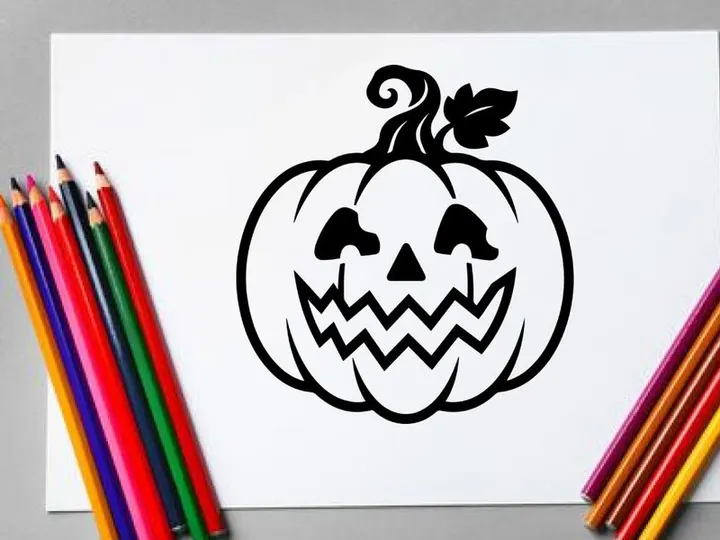 Halloween Pumpkin with Jack-o'-Lantern Face for Fall Decor