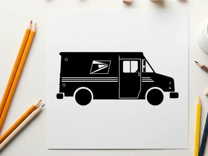 Us postal service delivery truck silhouette