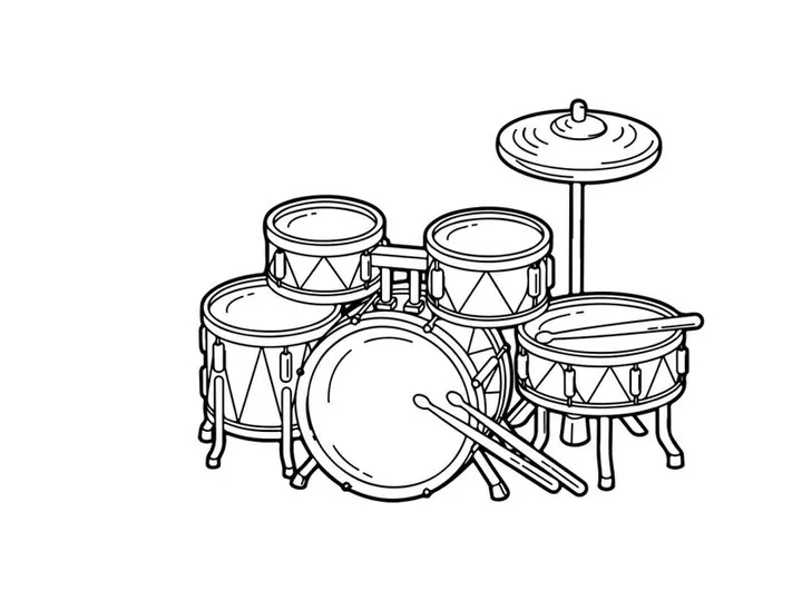 Drum set isolated vector illustration flat design