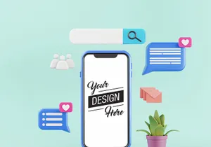Social Media 3D Illustration Mockup