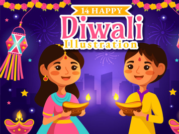 14 Happy Diwali Hindu Illustration preview picture