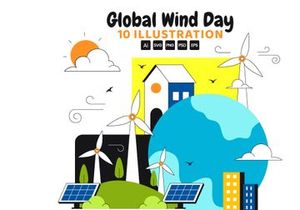 10 Global Wind Day Illustration