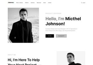 Tokenex - Personal portfolio website landing page design