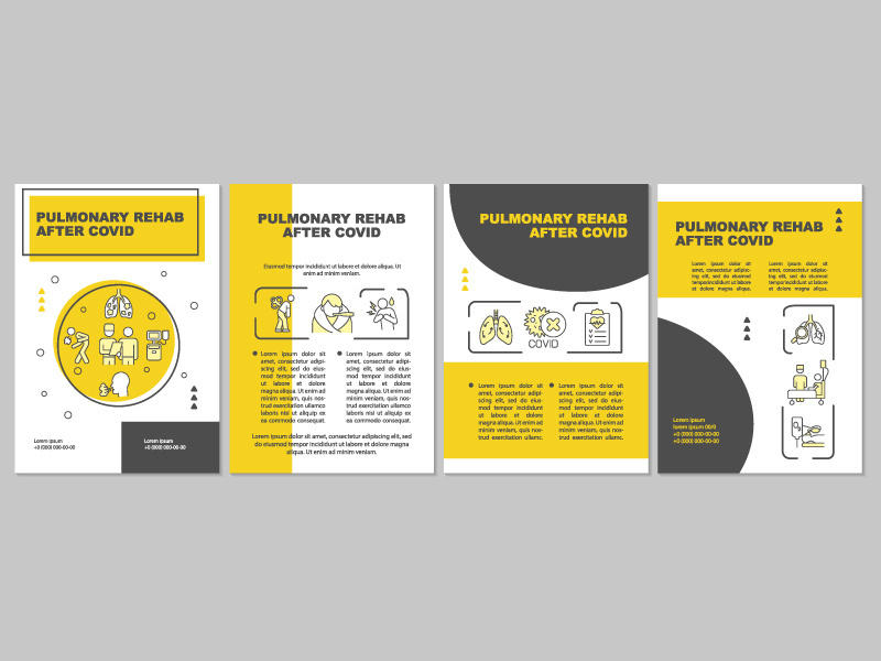 Lungs rehab after covid yellow brochure template