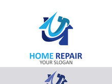 Home repair logo design vector with handyman service construction vector