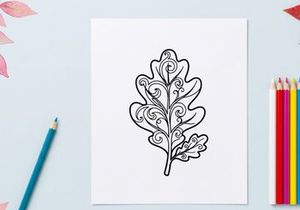 Decorative metal leaf ornament. Artistic floral design for home decor or craft projects