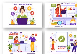 12 Call Center Agent Illustration