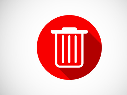 7 Pages Delete button trash can, bin symbol. Delete web icon vector illustration