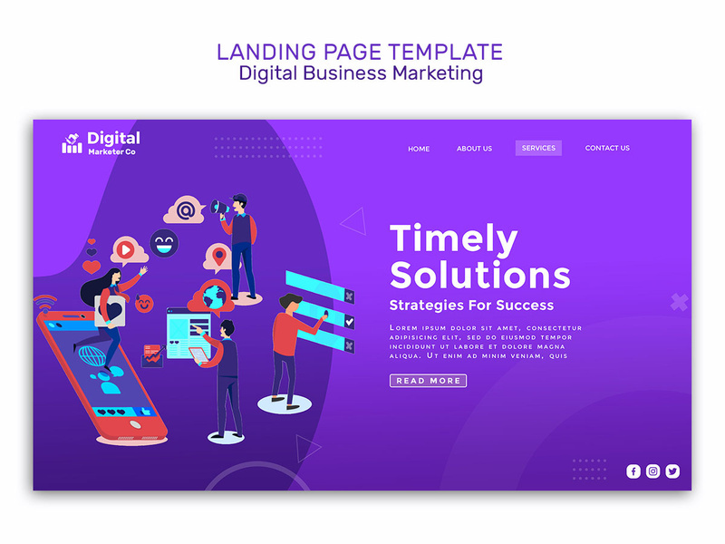 Digital business marketing landing page