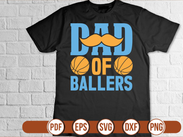 dad of ballers t shirt Design preview picture