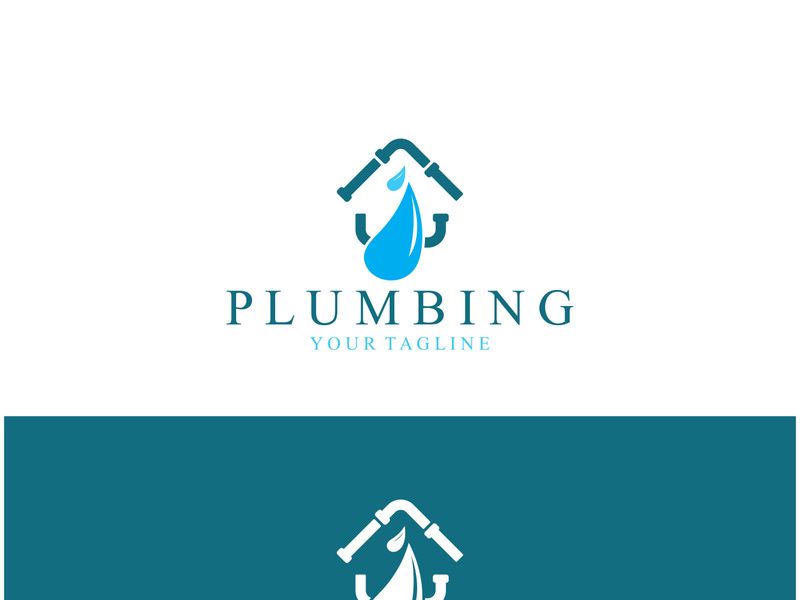 Plumbing logo vector design template. water pipe logo design.Leaking water logotype,Design Concept, Creative Symbol, Icon